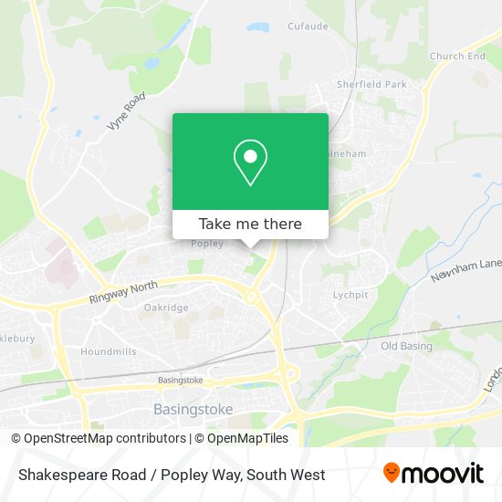 Shakespeare Road / Popley Way map