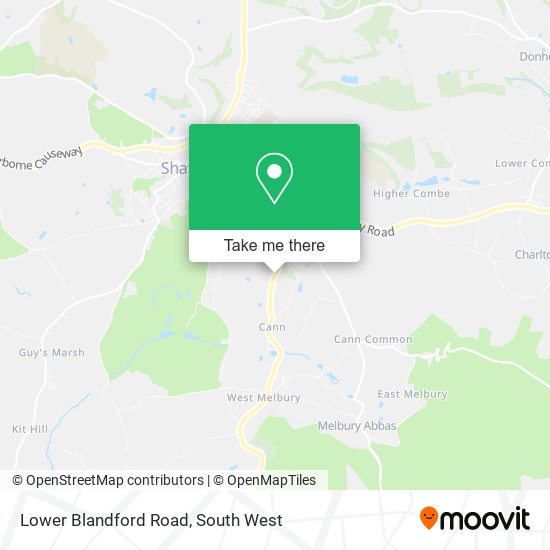 Lower Blandford Road map