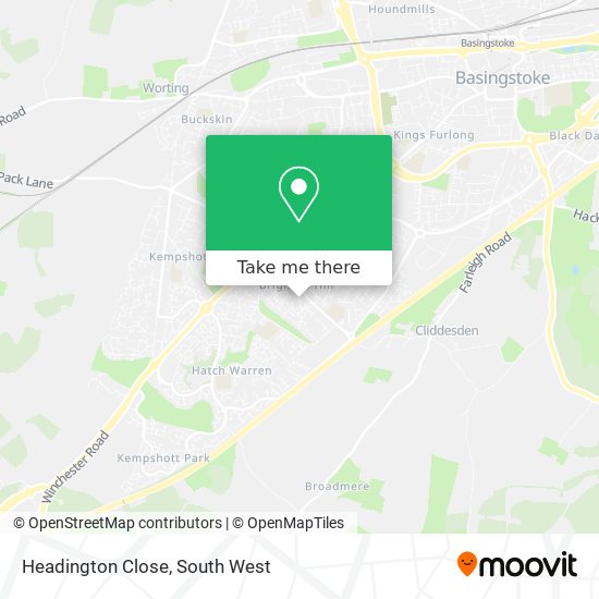 Headington Close map