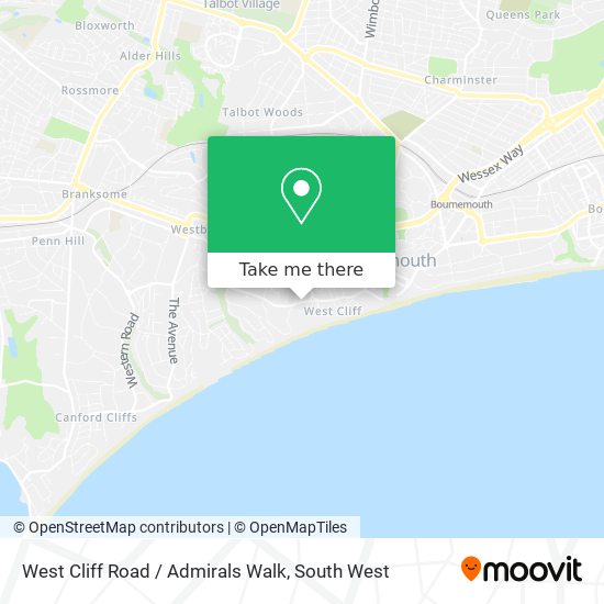 West Cliff Road / Admirals Walk map