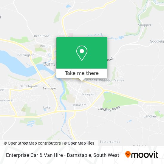 Enterprise Car & Van Hire - Barnstaple map