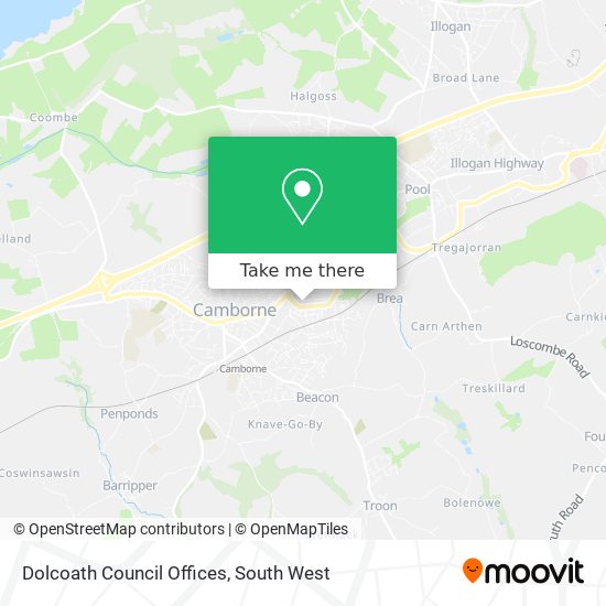 Dolcoath Council Offices map