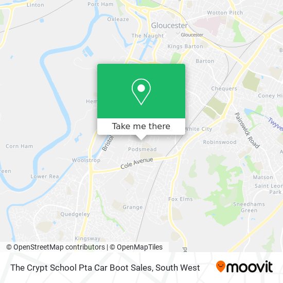 The Crypt School Pta Car Boot Sales map