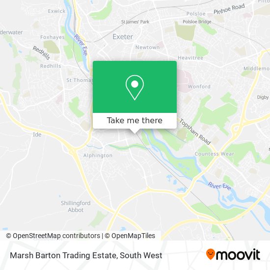 Marsh Barton Trading Estate map