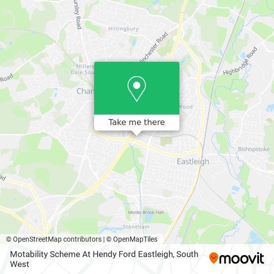 Motability Scheme At Hendy Ford Eastleigh map