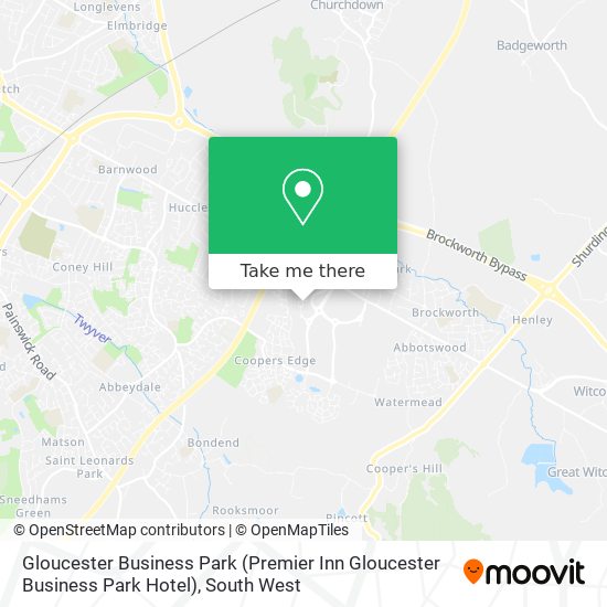 Gloucester Business Park (Premier Inn Gloucester Business Park Hotel) map