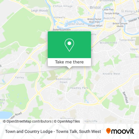Town and Country Lodge - Towns Talk map