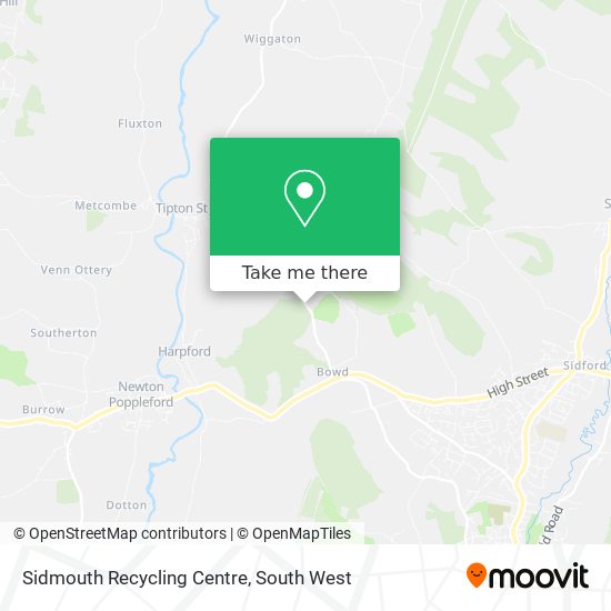 Sidmouth Recycling Centre map