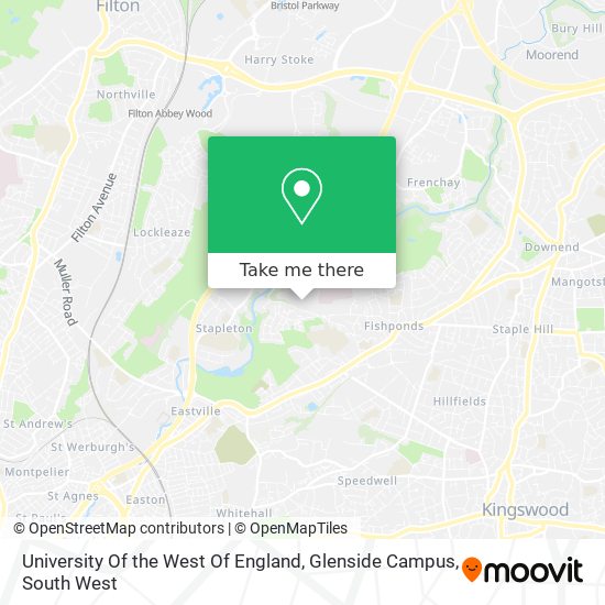 University Of the West Of England, Glenside Campus map