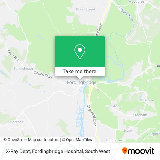 X-Ray Dept, Fordingbridge Hospital map