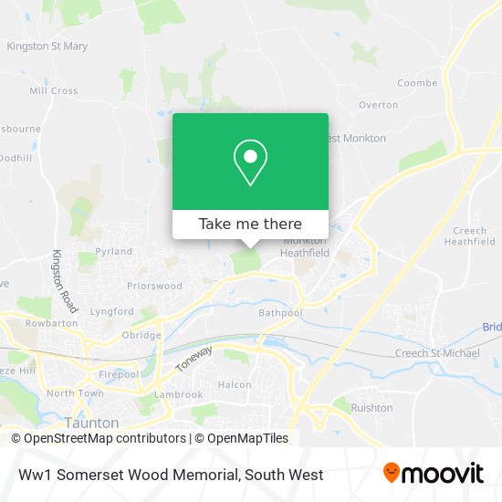 Ww1 Somerset Wood Memorial map