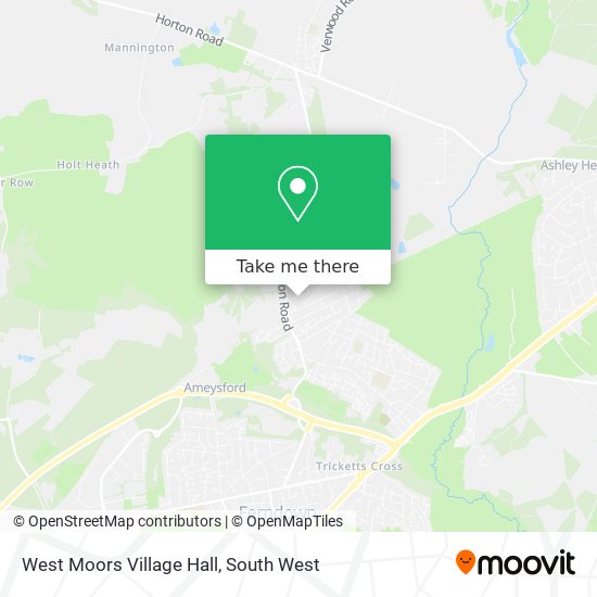 West Moors Village Hall map