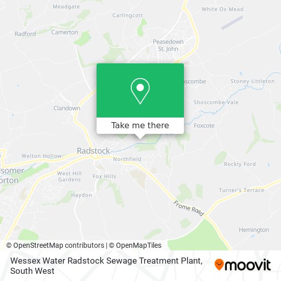 Wessex Water Radstock Sewage Treatment Plant map