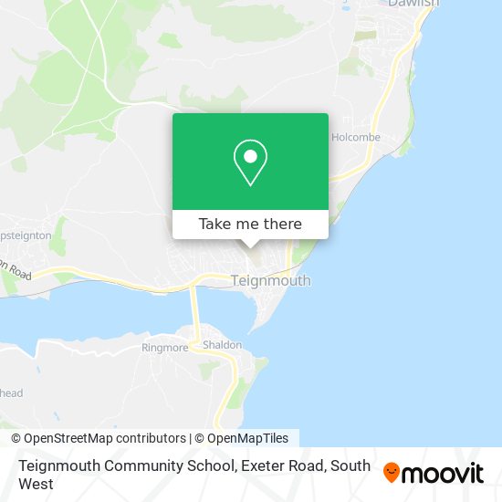 Teignmouth Community School, Exeter Road map