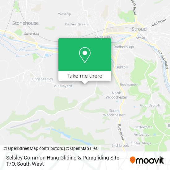 Selsley Common Hang Gliding & Paragliding Site T / O map