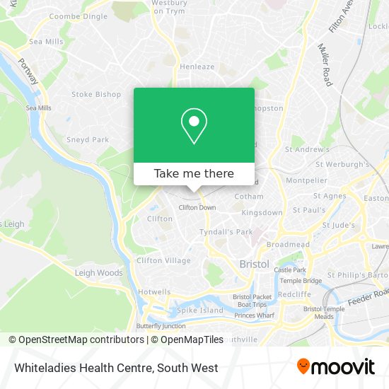 Whiteladies Health Centre map