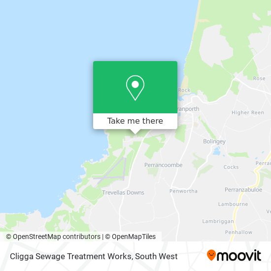 Cligga Sewage Treatment Works map