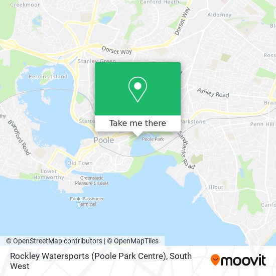 Rockley Watersports (Poole Park Centre) map