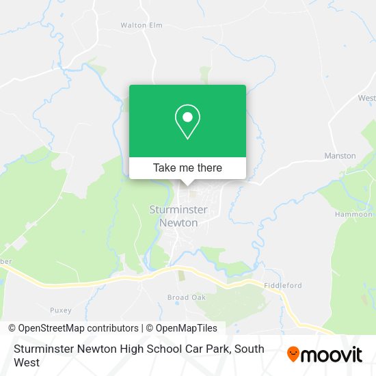 How to get to Sturminster Newton High School Car Park in North Dorset