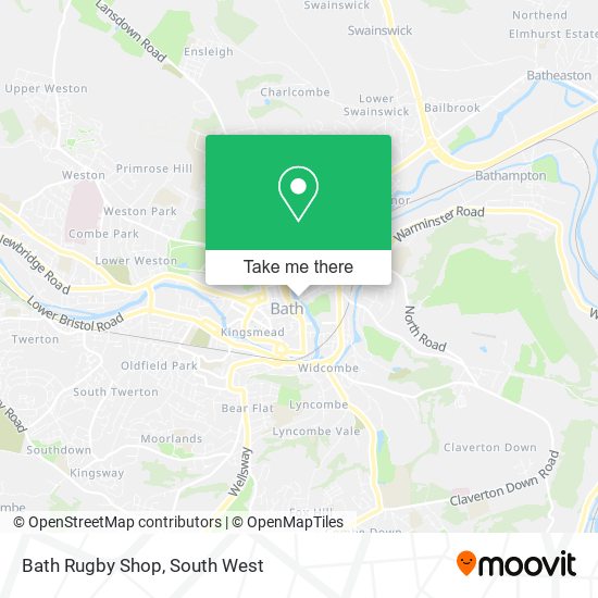 Bath Rugby Shop map