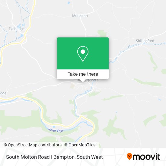 South Molton Road | Bampton map