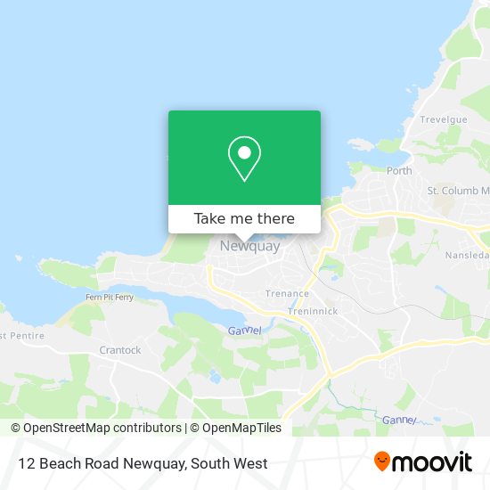12 Beach Road Newquay map