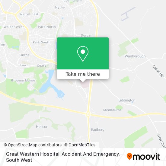 Great Western Hospital, Accident And Emergency map