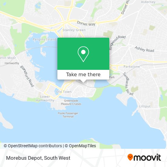 Morebus Depot map