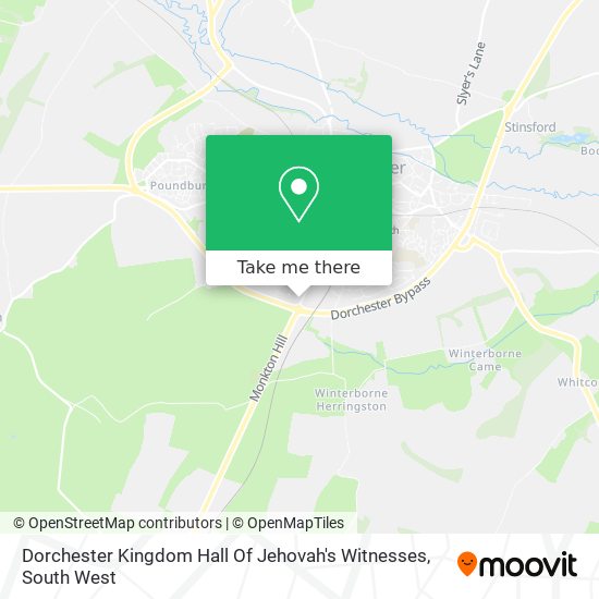 Dorchester Kingdom Hall Of Jehovah's Witnesses map