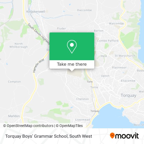 Torquay Boys' Grammar School map