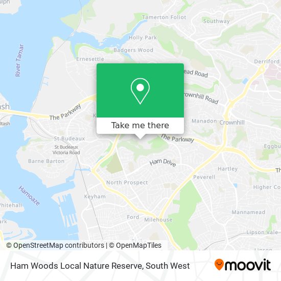 Ham Woods Local Nature Reserve map