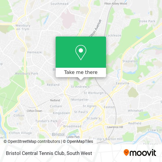 Bristol Central Tennis Club map