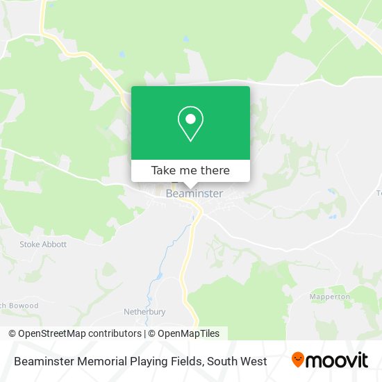 Beaminster Memorial Playing Fields map