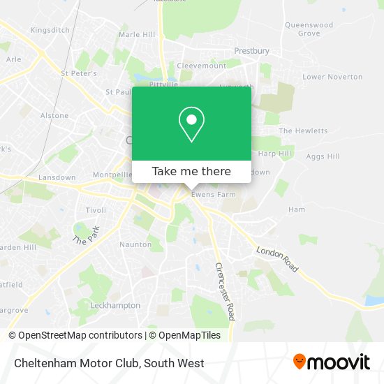 Cheltenham Motor Club map