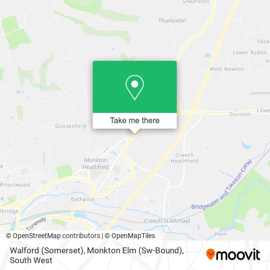 Walford (Somerset), Monkton Elm (Sw-Bound) map
