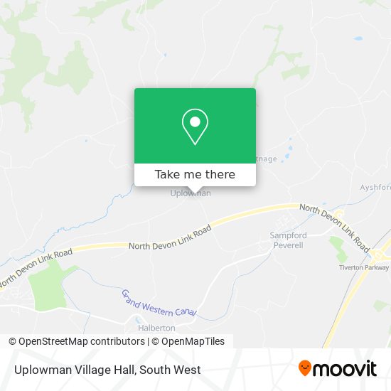 Uplowman Village Hall map