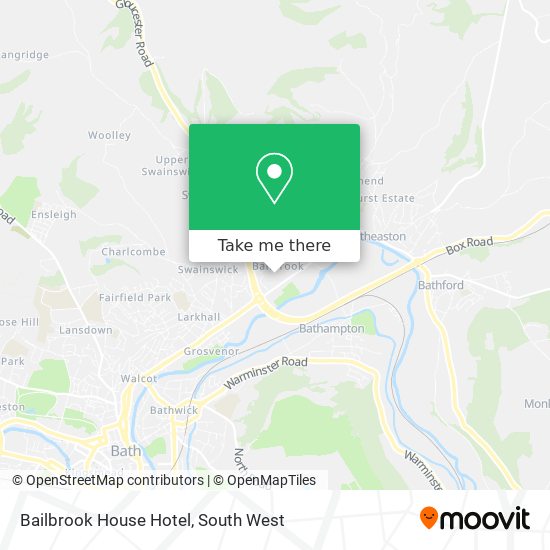 Bailbrook House Hotel map