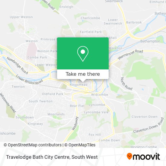 Travelodge Bath City Centre map