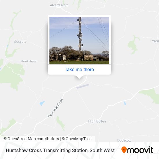Huntshaw Cross Transmitting Station map