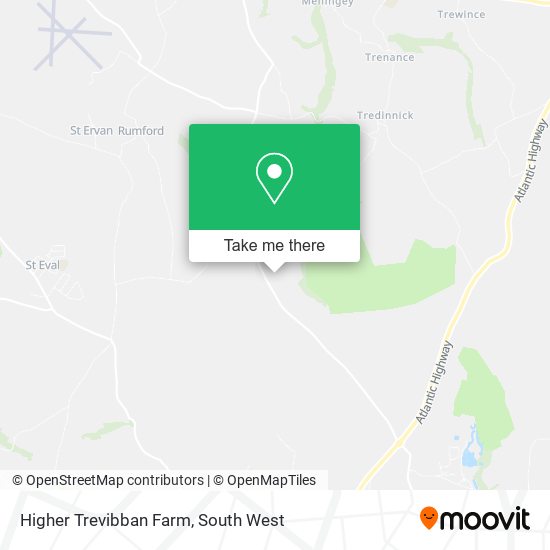 Higher Trevibban Farm map
