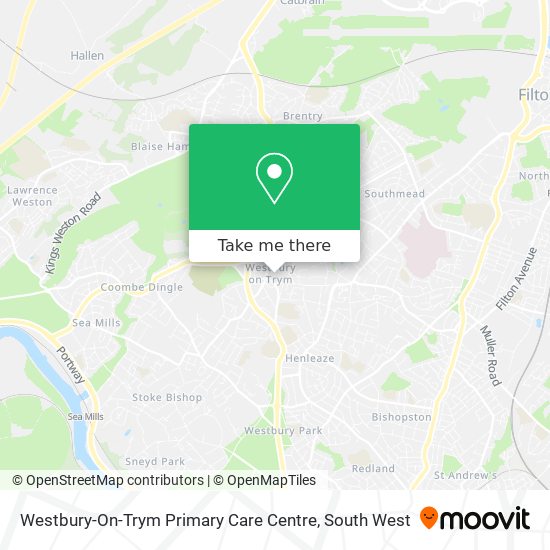 Westbury-On-Trym Primary Care Centre map