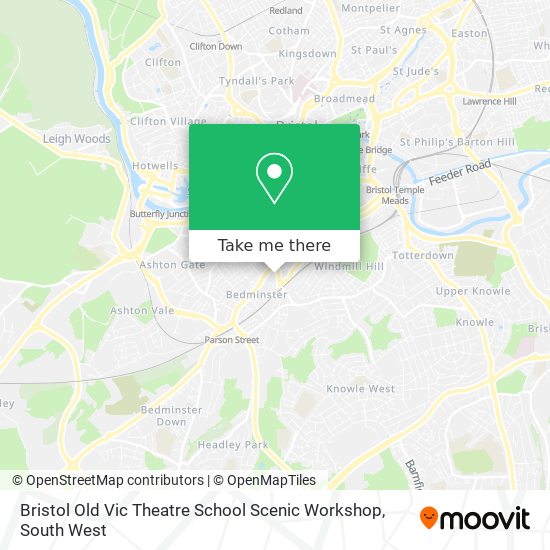 Bristol Old Vic Theatre School Scenic Workshop map