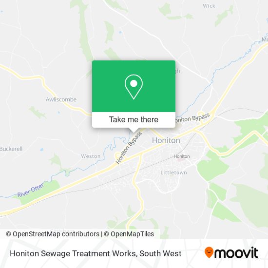 Honiton Sewage Treatment Works map