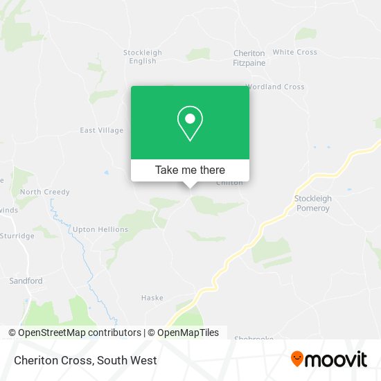 Cheriton Cross map