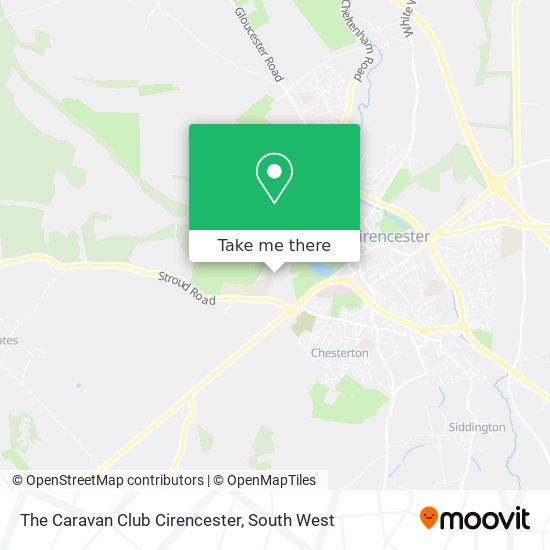 The Caravan Club Cirencester map
