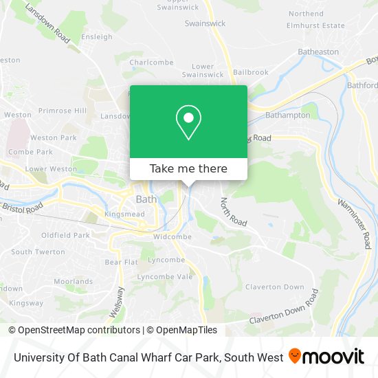 University Of Bath Canal Wharf Car Park map