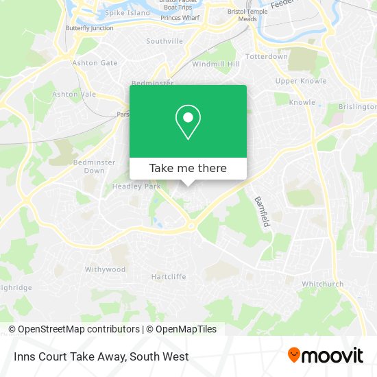 Inns Court Take Away map
