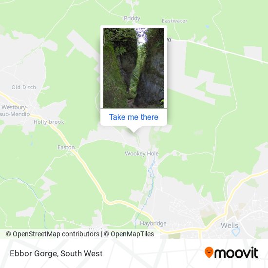 Ebbor Gorge map