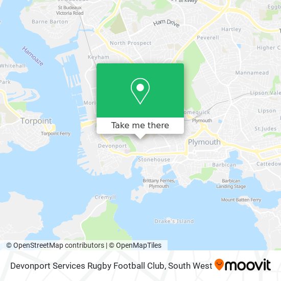 Devonport Services Rugby Football Club map