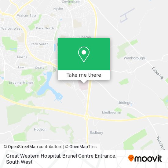 Great Western Hospital, Brunel Centre Entrance. map